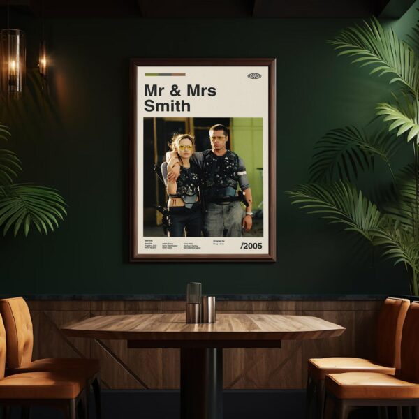 Mr. & Mrs. Smith mid-century poster print - retro artwork