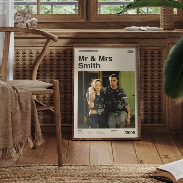Mr. & Mrs. Smith mid-century poster print - retro artwork