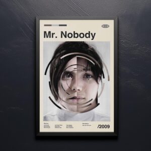 Mid-century modern Mr. Nobody movie poster with graphic design elements