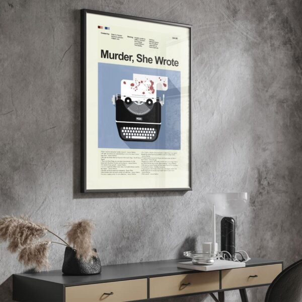 Mid-century modern poster of Murder, She Wrote The Last Free Man movie