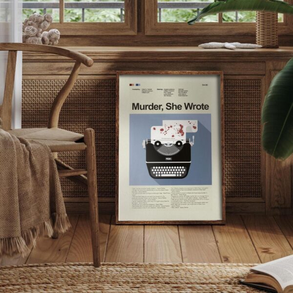 Mid-century modern poster of Murder, She Wrote The Last Free Man movie