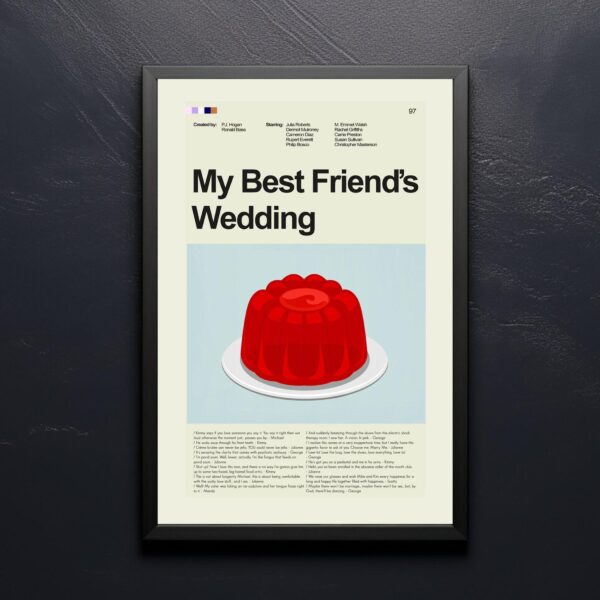 Mid-century modern style My Best Friend's Wedding movie poster artwork