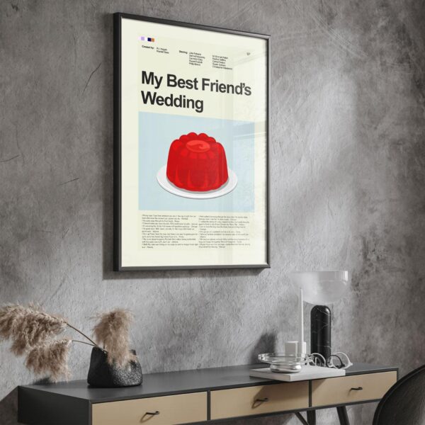 Mid-century modern style My Best Friend's Wedding movie poster artwork