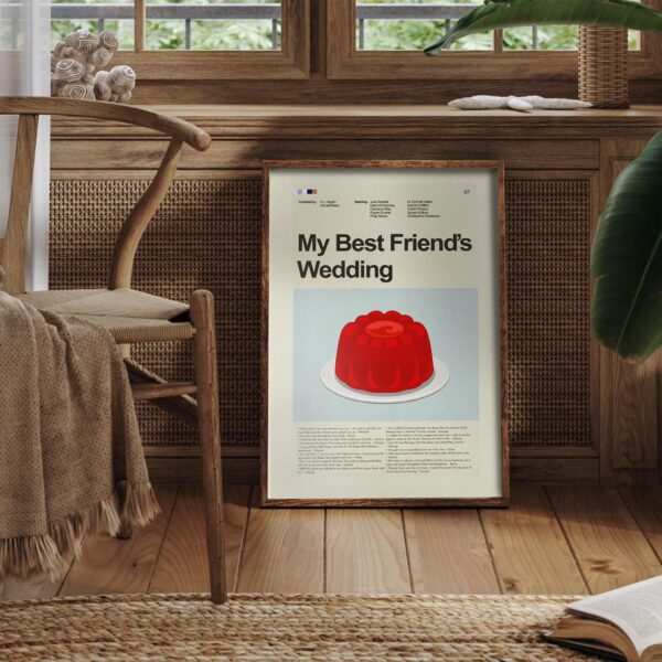Mid-century modern style My Best Friend's Wedding movie poster artwork