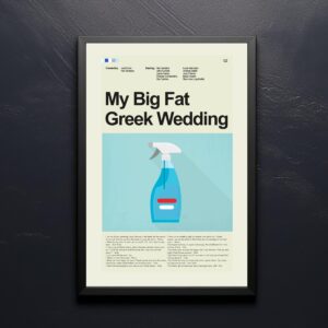 Mid-century modern style poster of My Big Fat Greek Wedding movie