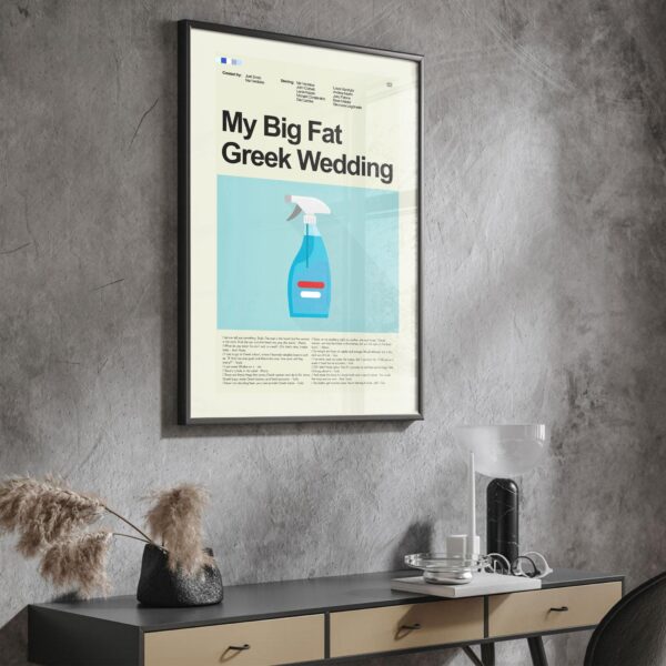 Mid-century modern style poster of My Big Fat Greek Wedding movie