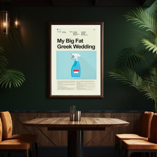 Mid-century modern style poster of My Big Fat Greek Wedding movie