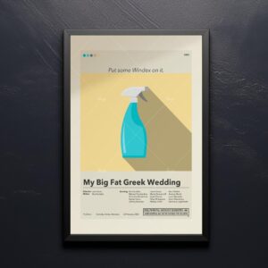 Mid-century modern style poster of My Big Fat Greek Wedding movie