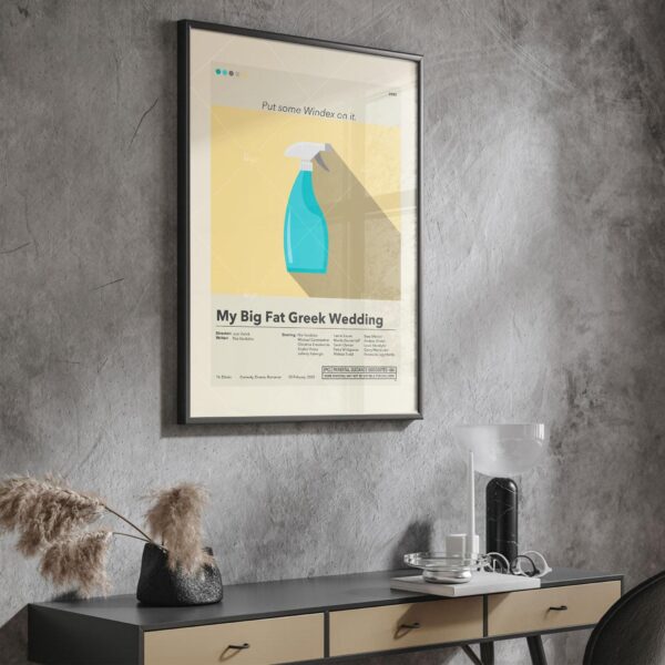 Mid-century modern style poster of My Big Fat Greek Wedding movie