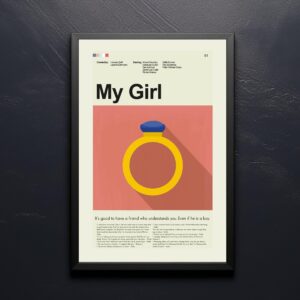Mid-century modern style poster of the My Girl movie artwork