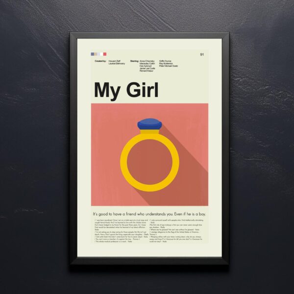 Mid-century modern style poster of the My Girl movie artwork