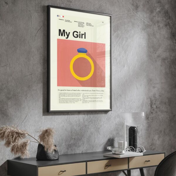 Mid-century modern style poster of the My Girl movie artwork