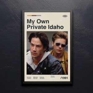 Vintage mid-century modern movie poster for My Own Private Idaho
