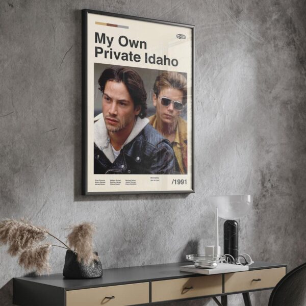 Vintage mid-century modern movie poster for My Own Private Idaho