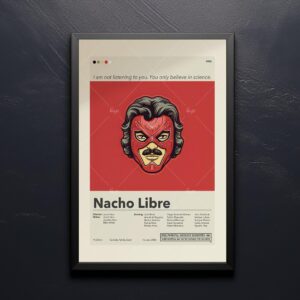 Mid-century modern style Nacho Libre movie poster print