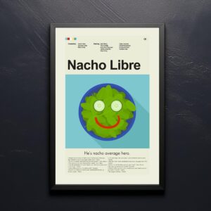 Mid-century modern Nacho Libre movie poster with vintage style design