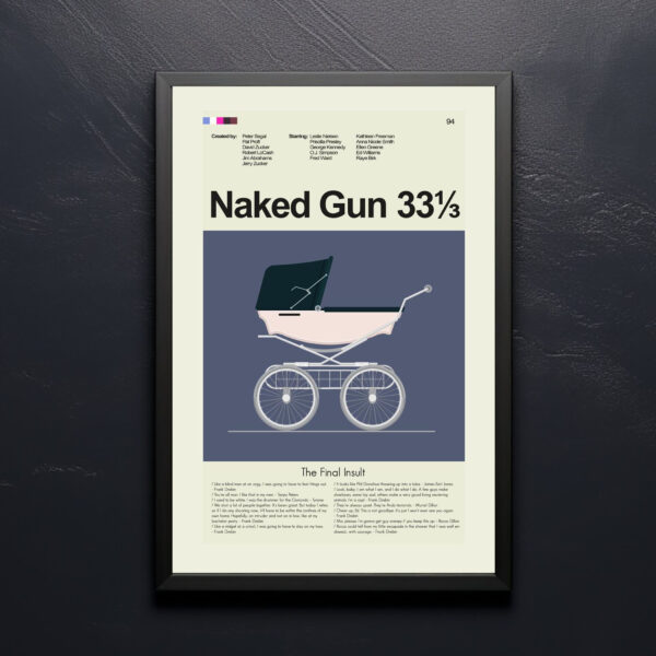 Naked Gun 33⅓: The Final Insult mid-century modern movie poster