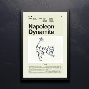 Large mid-century modern poster of Napoleon Dynamite movie artwork