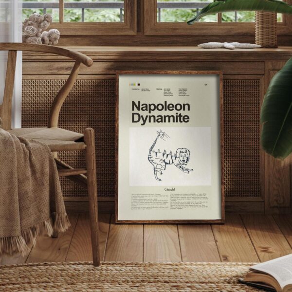 Large mid-century modern poster of Napoleon Dynamite movie artwork