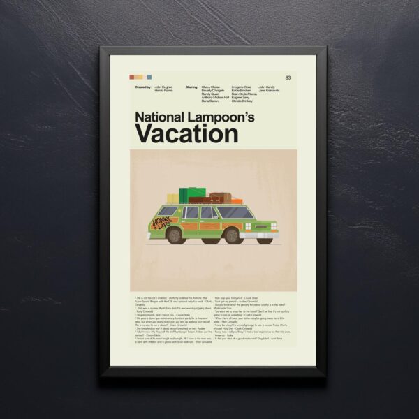 Mid-century modern National Lampoon's Vacation movie graphic poster