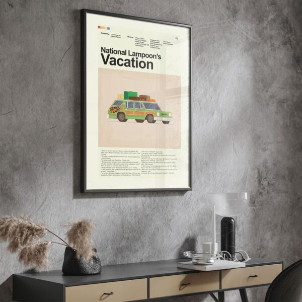 Mid-century modern National Lampoon's Vacation movie graphic poster