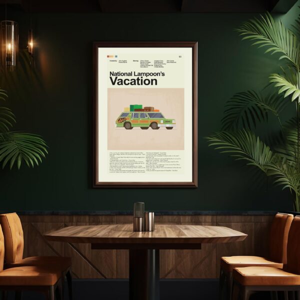 Mid-century modern National Lampoon's Vacation movie graphic poster