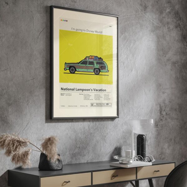 Mid-century modern National Lampoon's Vacation movie poster wall art