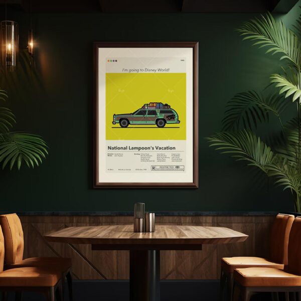 Mid-century modern National Lampoon's Vacation movie poster wall art