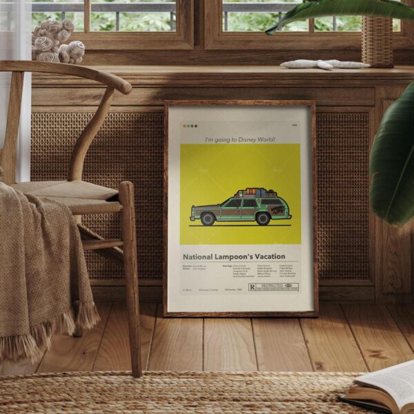 Mid-century modern National Lampoon's Vacation movie poster wall art