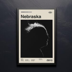 Nebraska movie poster, mid-century poster design, vintage art