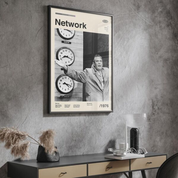 Mid-century poster of Network movie retro artwork