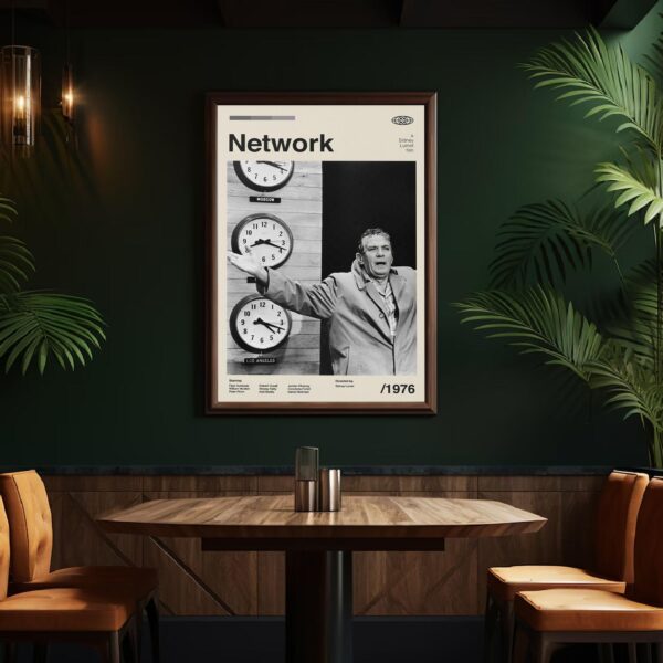 Mid-century poster of Network movie retro artwork
