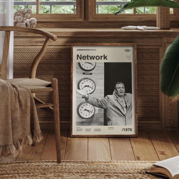 Mid-century poster of Network movie retro artwork