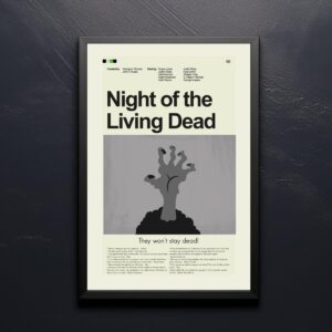 Mid-century modern graphic Night of the Living Dead movie poster