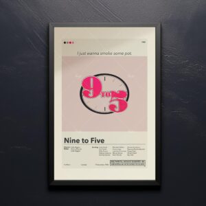 Mid-century modern Nine to Five movie poster with retro design