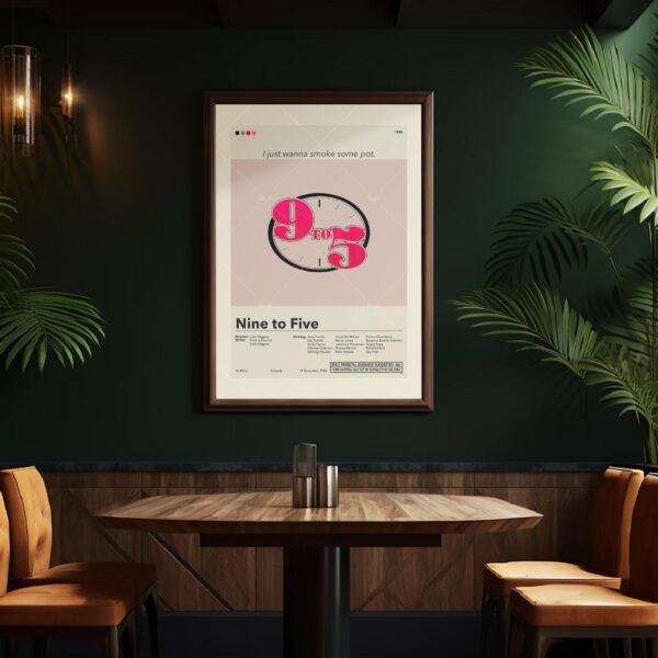 Mid-century modern Nine to Five movie poster with retro design