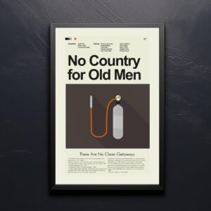 No Country for Old Men mid-century modern style movie poster design
