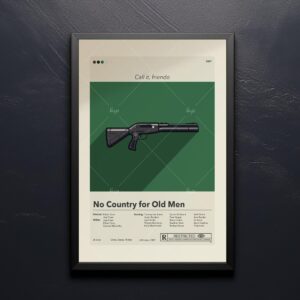 Mid-century modern style No Country for Old Men movie poster art