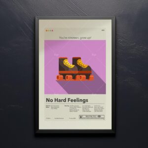 Mid-century modern style No Hard Feelings movie poster wall art