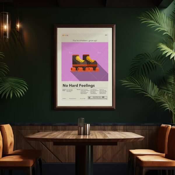 Mid-century modern style No Hard Feelings movie poster wall art