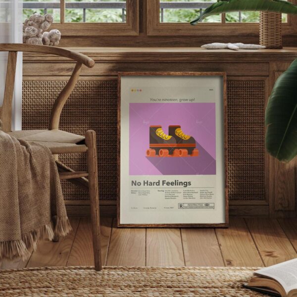 Mid-century modern style No Hard Feelings movie poster wall art