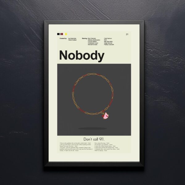 Mid-century modern poster design for Nobody movie