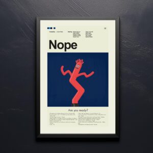 Mid-century modern Nope movie vintage poster with retro design elements