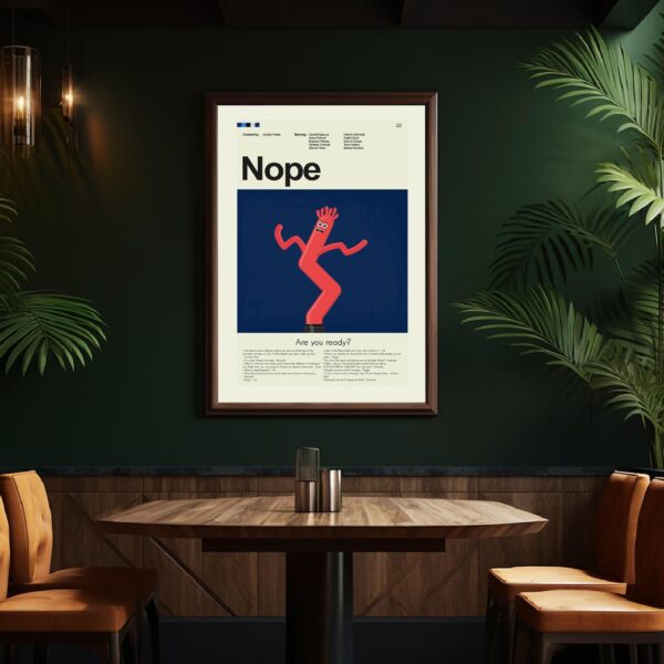 Mid-century modern Nope movie vintage poster with retro design elements