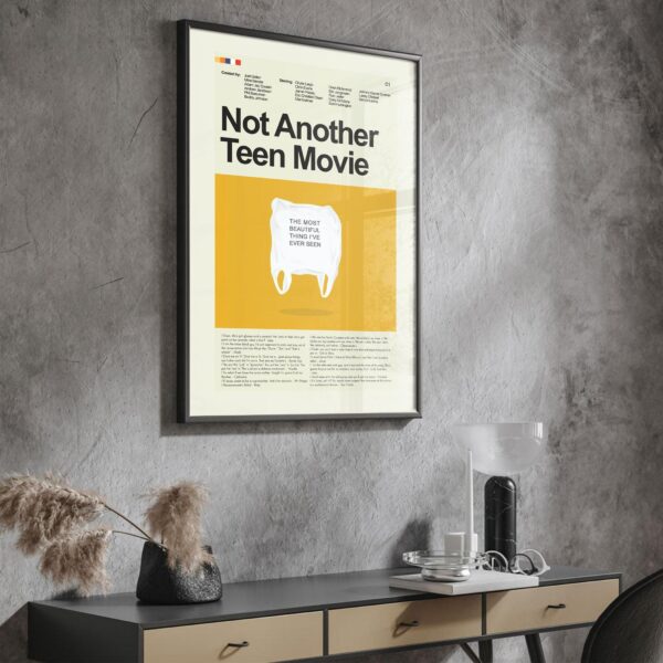 Mid-century modern graphic design poster of Not Another Teen Movie
