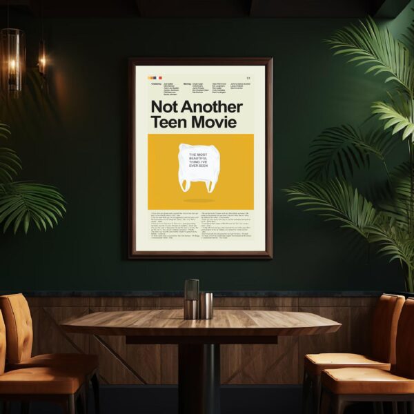 Mid-century modern graphic design poster of Not Another Teen Movie