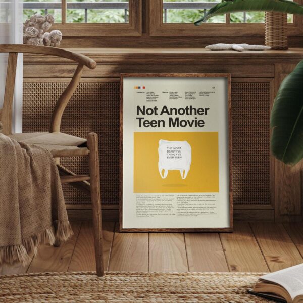 Mid-century modern graphic design poster of Not Another Teen Movie