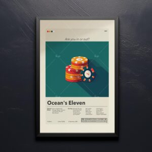 Ocean's Eleven movie poster featuring 20th Century Studios mid-century modern style