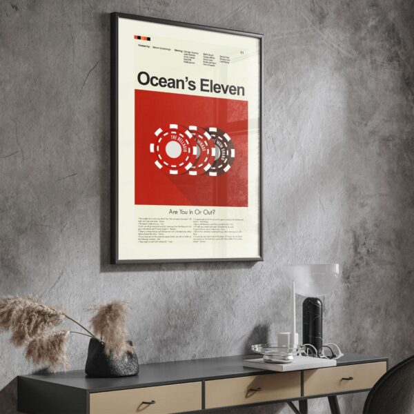 Mid-century modern Ocean's Eleven movie poster wall art