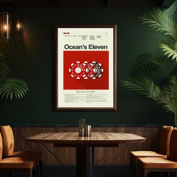 Mid-century modern Ocean's Eleven movie poster wall art